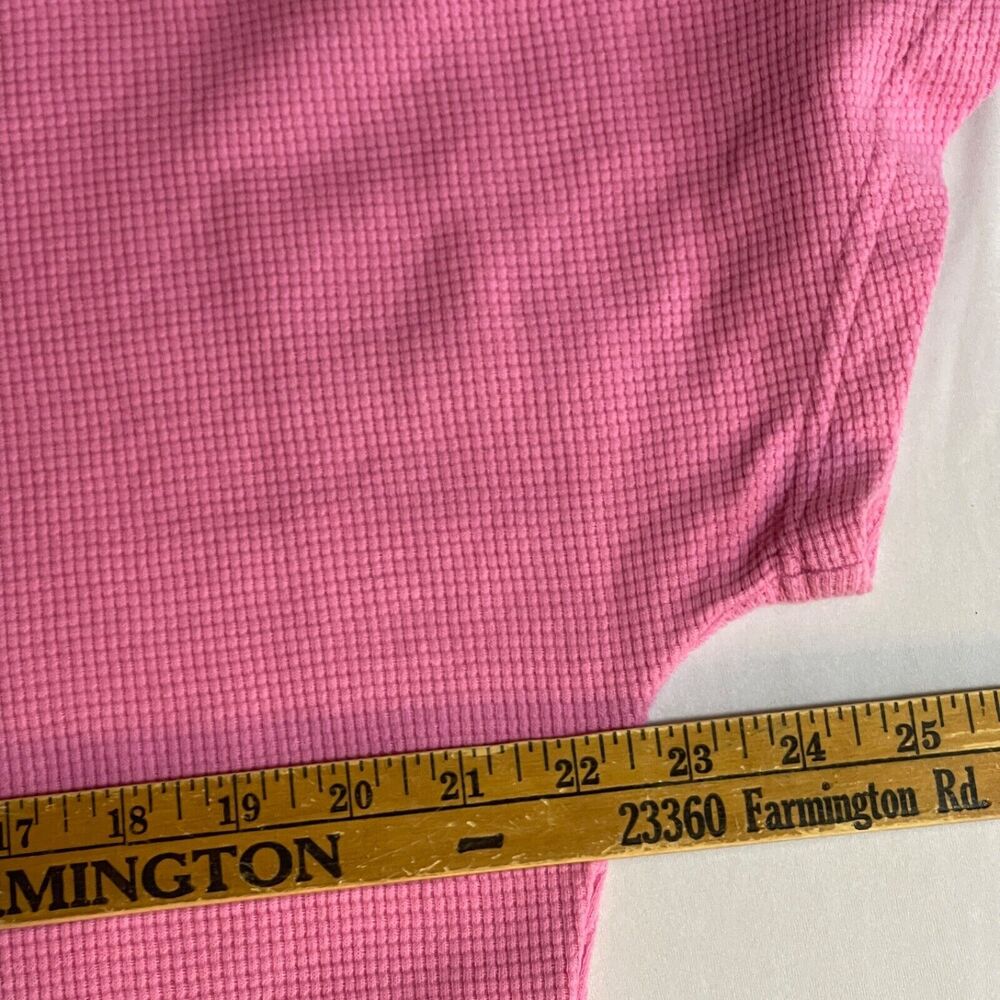 Merokeety Womens Sweater Top Large Waffle Knit Short Sleeve Pullover Pink - Picture 6 of 7